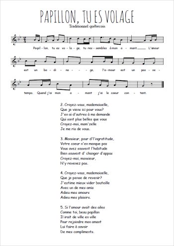 Papillon, tu es volage